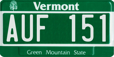 VT license plate AUF151