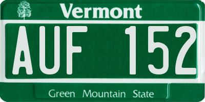 VT license plate AUF152
