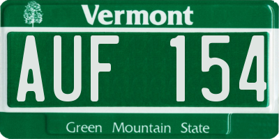 VT license plate AUF154