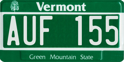 VT license plate AUF155