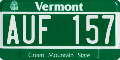 VT license plate AUF157