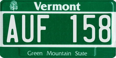 VT license plate AUF158