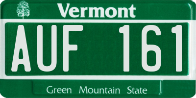 VT license plate AUF161
