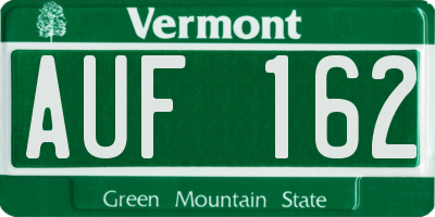 VT license plate AUF162