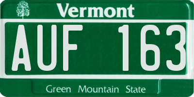 VT license plate AUF163