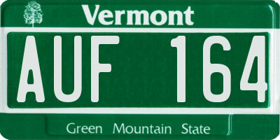 VT license plate AUF164