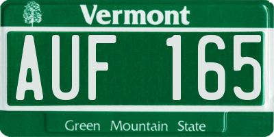 VT license plate AUF165