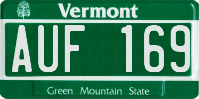 VT license plate AUF169