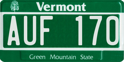 VT license plate AUF170