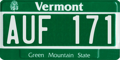 VT license plate AUF171