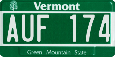 VT license plate AUF174