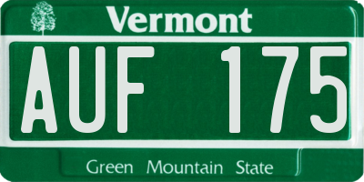 VT license plate AUF175