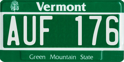 VT license plate AUF176
