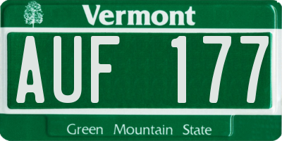 VT license plate AUF177
