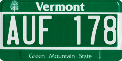VT license plate AUF178