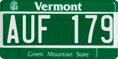 VT license plate AUF179