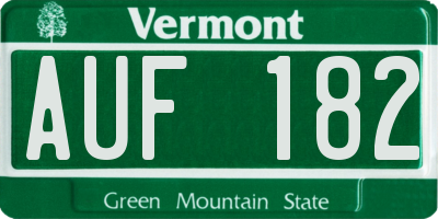 VT license plate AUF182