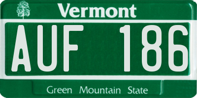 VT license plate AUF186