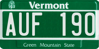 VT license plate AUF190