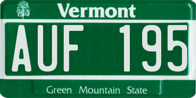 VT license plate AUF195