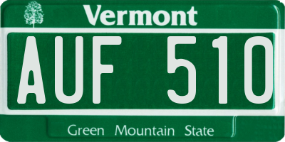 VT license plate AUF510
