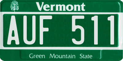 VT license plate AUF511