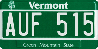 VT license plate AUF515