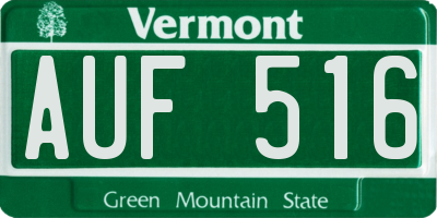 VT license plate AUF516