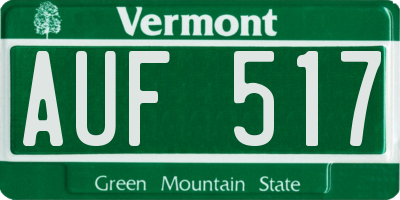 VT license plate AUF517