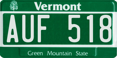VT license plate AUF518