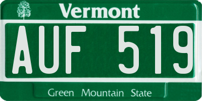 VT license plate AUF519