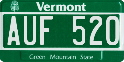 VT license plate AUF520