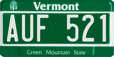 VT license plate AUF521