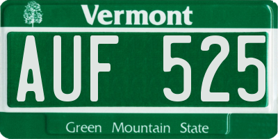 VT license plate AUF525