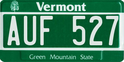 VT license plate AUF527