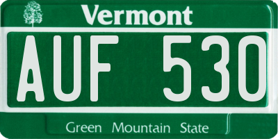VT license plate AUF530