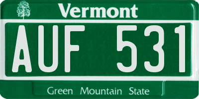 VT license plate AUF531