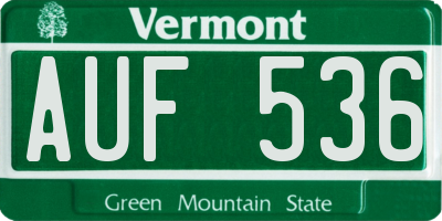 VT license plate AUF536