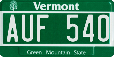 VT license plate AUF540