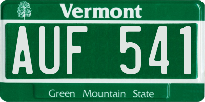 VT license plate AUF541