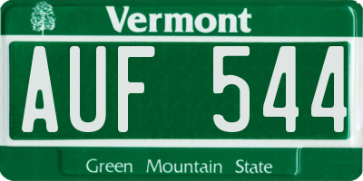 VT license plate AUF544