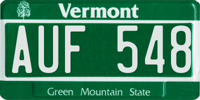 VT license plate AUF548