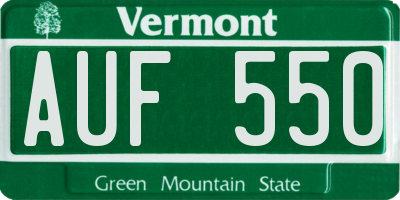 VT license plate AUF550