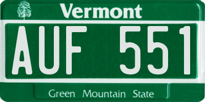 VT license plate AUF551