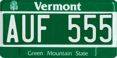 VT license plate AUF555