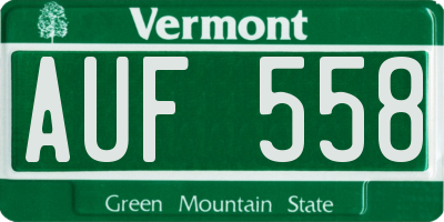 VT license plate AUF558