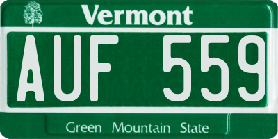 VT license plate AUF559