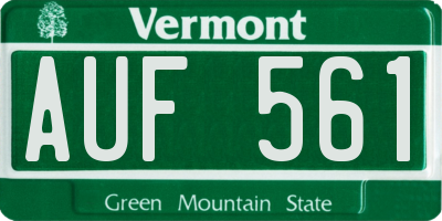 VT license plate AUF561