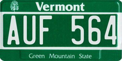 VT license plate AUF564