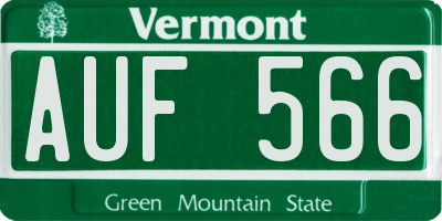 VT license plate AUF566